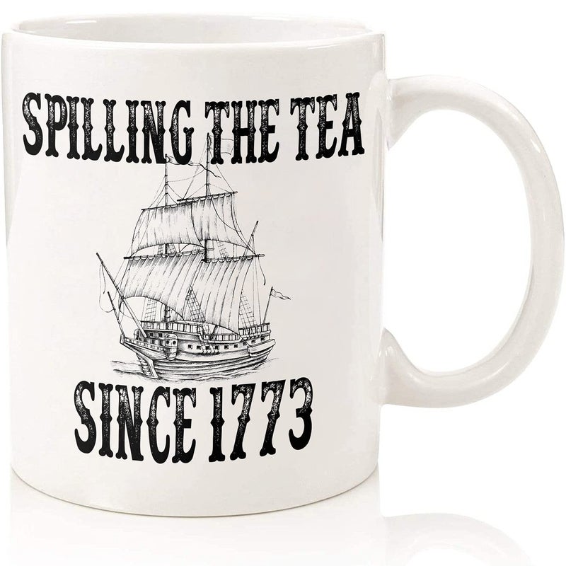MargoDream History Teacher Gift Spilling the Tea Since 1773 Coffee Cup, Appreciation Funny History Major Mug, Mugs For History Teacher Men For Woman Birthday Christmas Teacher's Day Gifts White Coffee Mug 11 Oz - Image 1